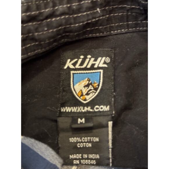 Medium Kuhl Cotton Blue Plaid Long Sleeve Button Up Shirt - Picture 10 of 10